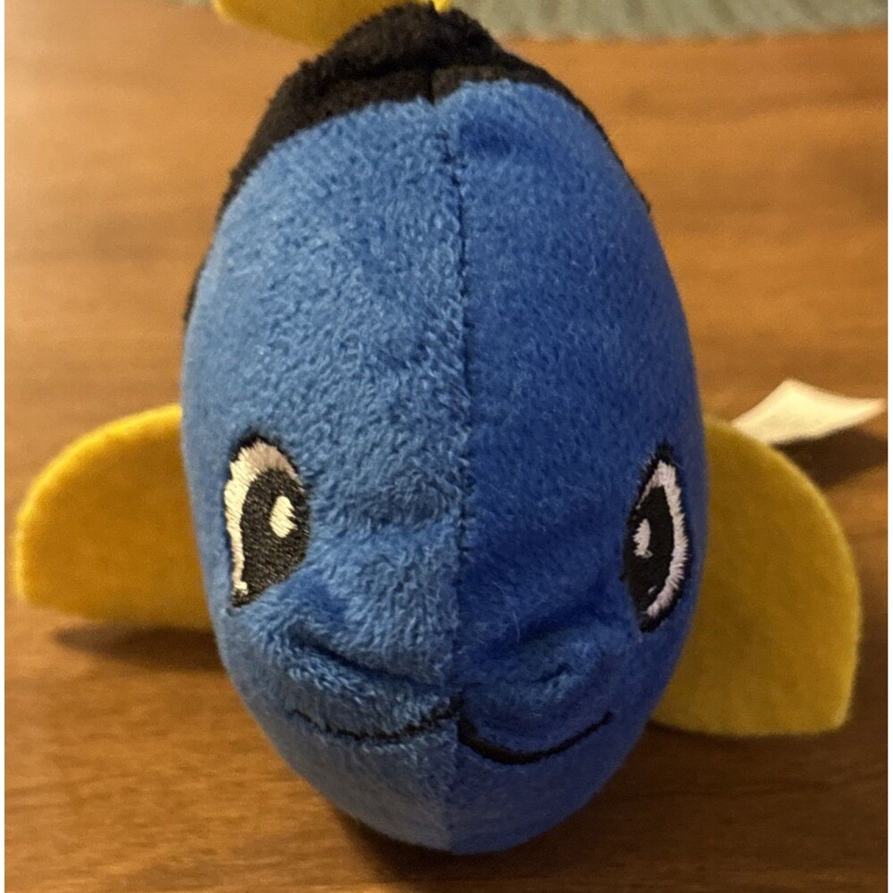 Greenbrier International Fish Blue Yellow Black Plush Stuffed Animal 6”